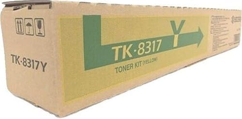 KYOCERA 1T02MVAUS0 Modelo TK-8317Y Cartucho de tóner amarillo para uso TASKalfa 2550ci Impresora multifunción a color, rendimiento de hasta 6000
