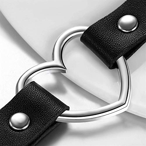 Aroncent Heart Leather Choker Necklace thumb #2