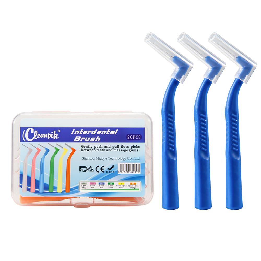 Interdental Brushes for Braces L- Shaped Angle Toothbrush Between Teeth and Gums Soft Bristled Dental Picks for Teeth Cleaning Plaque Removal (0.7mm)-image-16