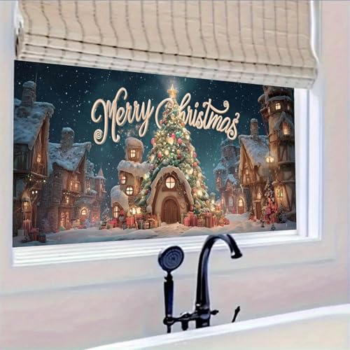 Vinilo decorativo Christmas Village 39.3 x 17.7 pulgadas miniatura 5
