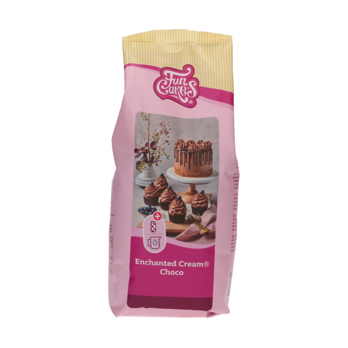 FunCakes Mix for Enchanted Cream® Choco: Easy to Use, Very Light and Fluffy Chocolate Cream, Perfect for Filling and Covering Cakes or as a Topping on Cupcakes. 900 g.