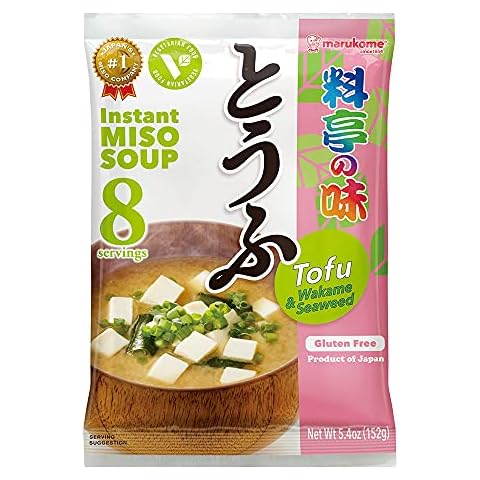 Marukome Instant Miso Soup with Tofu and Wakame Seaweed (Gluten Free) 8 Servings 152g Cover