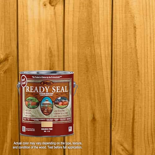 Image of Ready Seal 110 Exterior Wood Stain & Sealer, Flat Golden Pine, 1-Gallon - Quantity 1