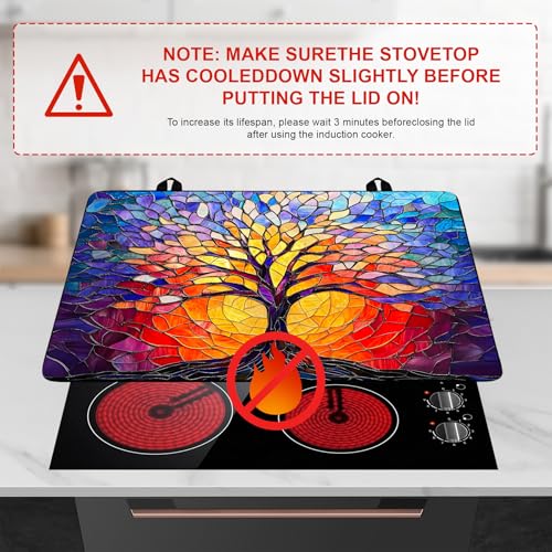 Image of Stove Top Cover Retro Flower Gas Stove Top Cover for Home Decoration Kitchen Pad Non-Stick Washable Cooktop Covers Countertop Protector Keep Stove Clean 28 inchx20 inch (Tree of Life-2)