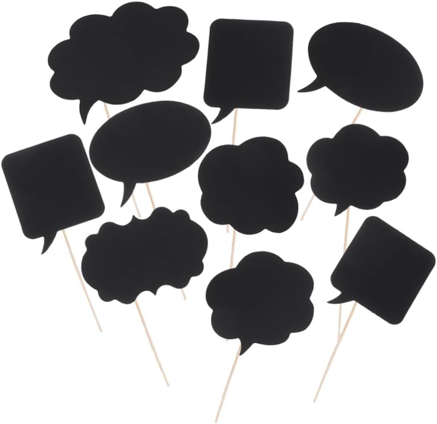 KOMBIUDA 30pcs Writable Chalkboard Photo Props for Wedding and Party Events Message Signs for Memorable Photo Booth Moments