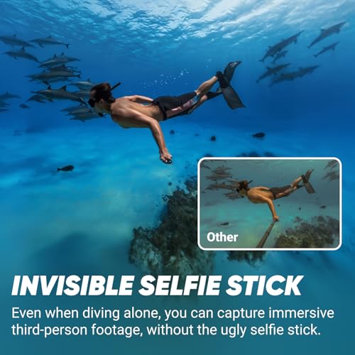 Image of Insta360 X4 Invisible Dive Bundle - 8K Waterproof 360 Action Camera, 4K Wide-Angle Video, Invisible Selfie Stick, Removable Lens Guards, 135 Min Battery Life, AI Editing, Stabilization