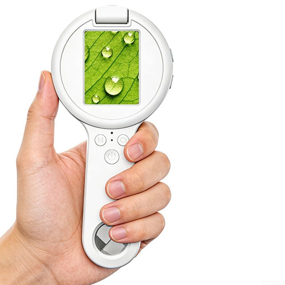 Microscopio infantil 2.4 pulgadas pantalla para jardín de la escuela(blanco)