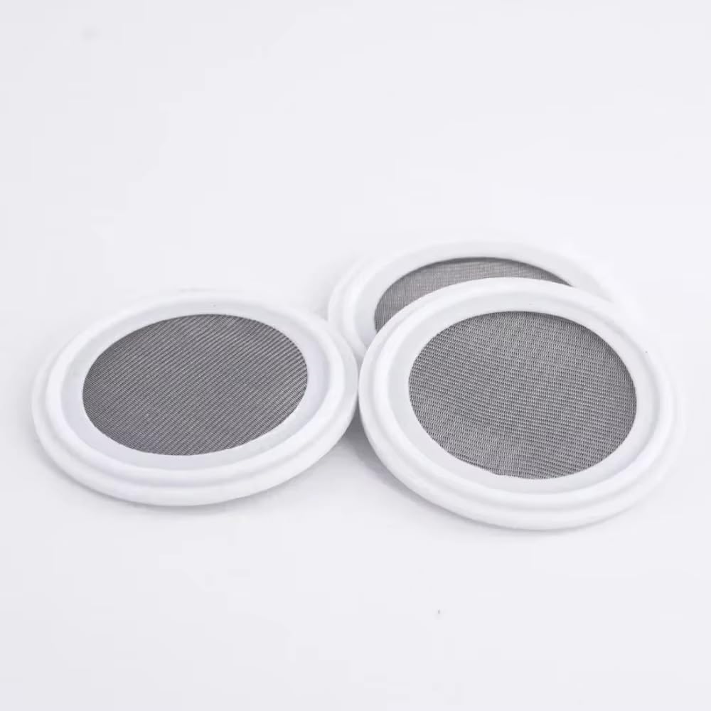 91mmOD-3 Inch TC Triple Clamp Strainer Screen 10-500 Mesh Stainless Steel 304 PTFE Sanitary Gasket Seal for Home Brewing(100 Mesh)
