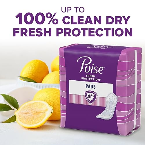 Image of Poise Incontinence & Postpartum Pads for Bladder Leaks, 3 Drop Light Absorbency, Regular Length, Packaging May Vary, 54 Count, (Pack of 2)