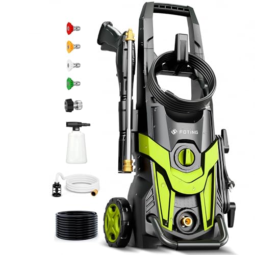 Pressure Washer 4300PSI with 4 Quick Connect Nozzles, Inlet Hose & Filter& Foam Cannon for Cars
