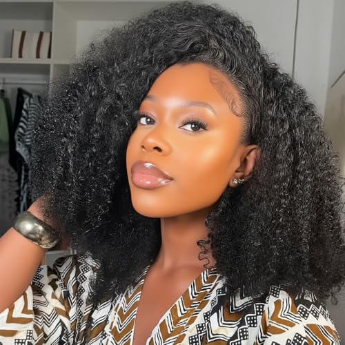 mscoco Kinky Curly Half Wig Human Hair 3 In 1