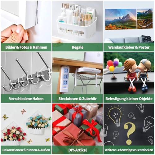 EZlifego Doppelseitiges Klebeband Extra Stark, Transparent Nano Tape, Abnehmbar Wänden Klebestreifen, Klebriges Posterband zur Dekoration, Poster Strips Klebepads, Double Sided Tape - 3 meter