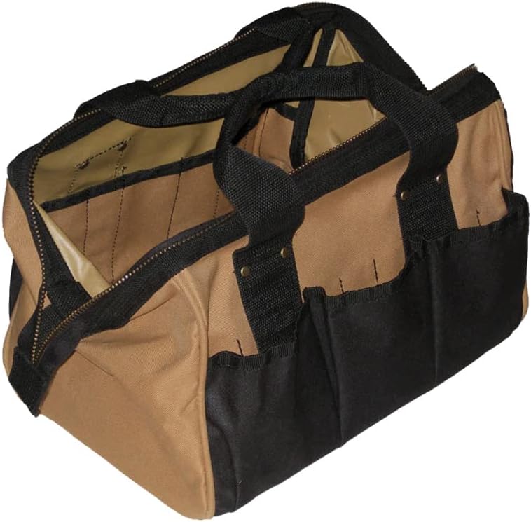 Miniatura 8 de Style n Craft Bolsa de herramientas de boca ancha de 12 pulgadas de 23 bolsillos, bolsa de almacenamiento de herramientas de poliéster 600D