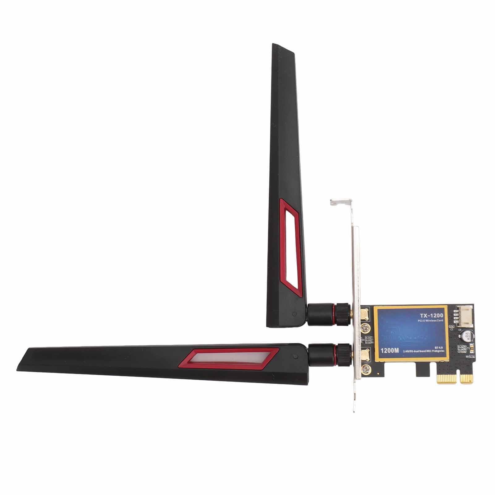Dpofirs PCI Express X1 Scheda WiFi, Adattatore di Rete per PC a Gamma Ampia -Card 4.0 Stable 1200 Mbps 7260AC con Doppia Antenna 10DBI per Computer