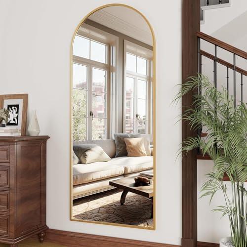 Image of OGCAU 70 inchx26 inch Arched Full Length Mirror, Floor Full Body Mirror, Gold