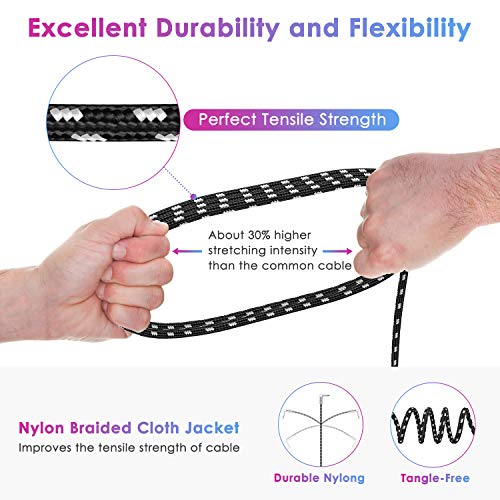 Image of 10FT 2 Pack Instrument Cable - Electric Guitar & Bass Guitar Cable with Right Angle 1 /4 Inch Connector - Black & White