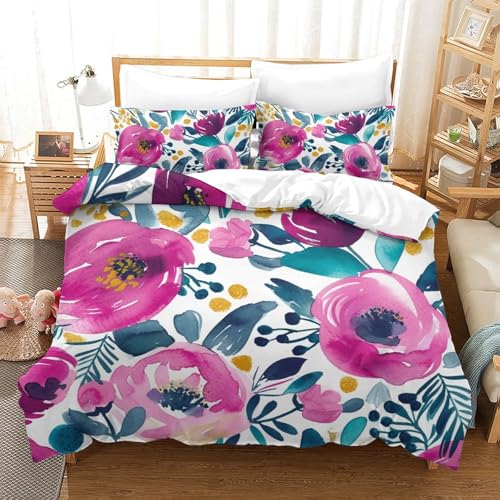 Housse de couette fleurs microfibre pour en finir avec le repassage