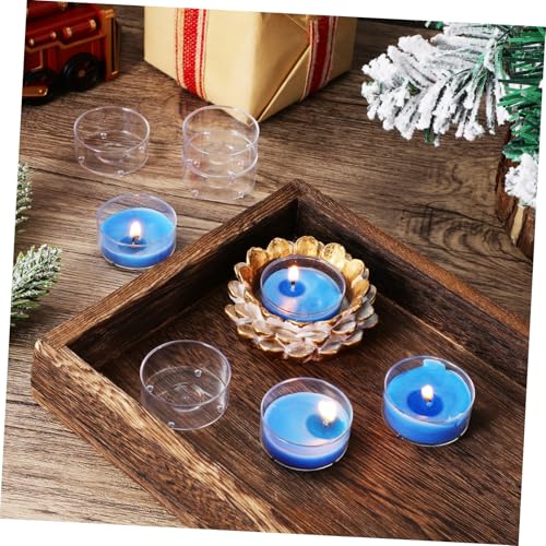 Vasos para velas de plástico transparente con base estable resistente al calor pack de 100 6