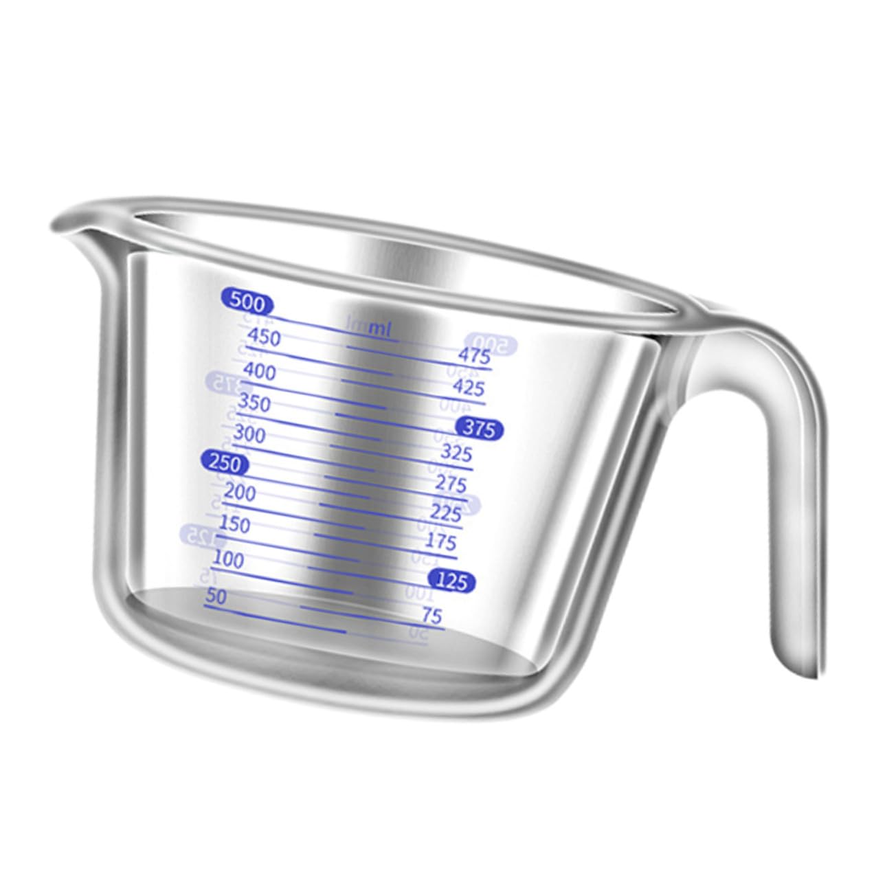 Hitzebeständiger Glasmessbecher mit Skala und Ausguss Transparenter Küchen messzylinder aus Hochwertigem Glas zum Backen und Abmessen von Flüssigkeiten