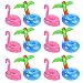 Floating Drink Holders, Outgeek 12 Pcs Inflatable Palm Tree Drink Holders Flamingos Flamingo Drink Holder Cup Holder for Pool Party Water Fun