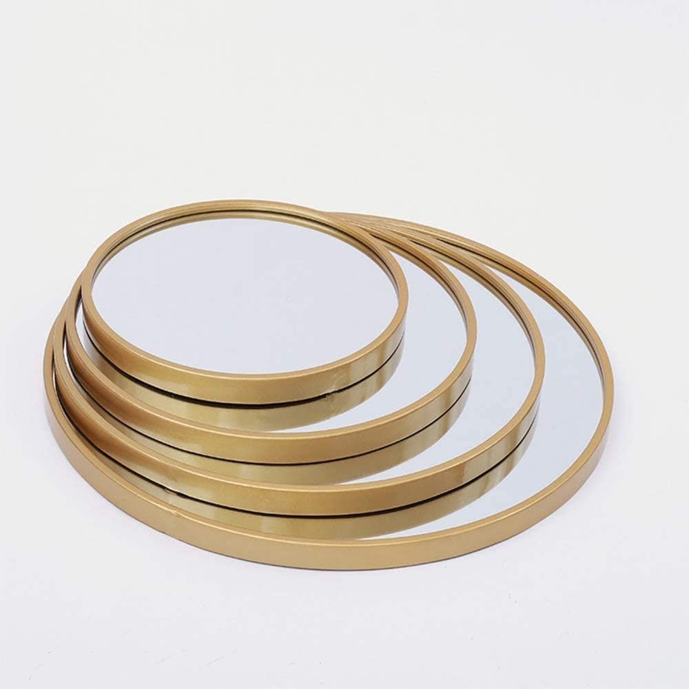 Wall-Mounted Bathroom, Simple Powder Room, Round Makeup, Bedroom, 40 * 40/50 * 50/60 * 60cm Golden Bathroom (Size : 60cm) ()