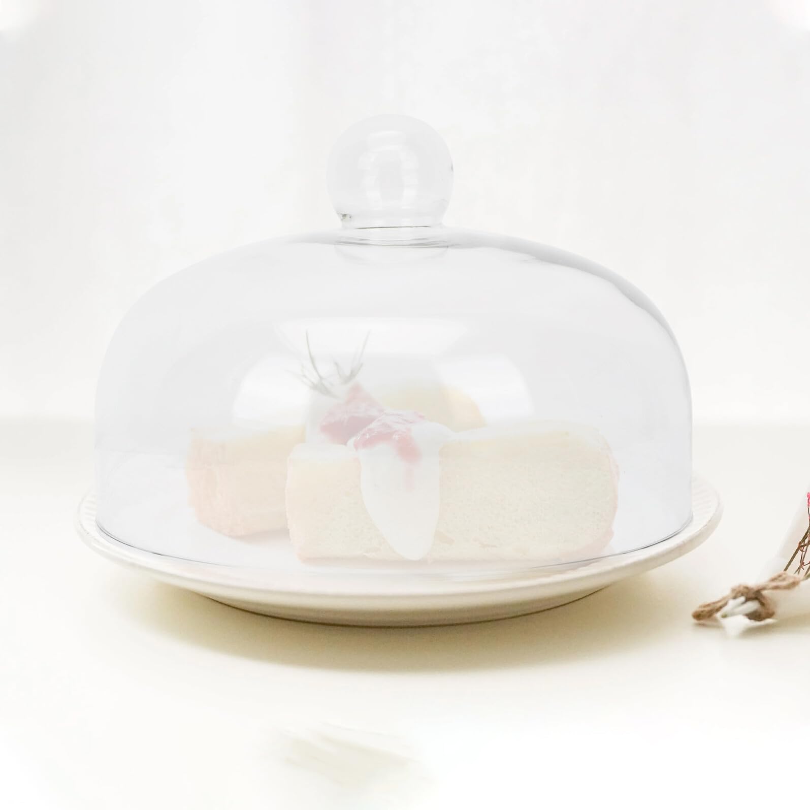Cubierta de Vidrio Redonda para Alimentos sin Plomo, Diseño Transparente y Fácil de Manejar, Protector Antisalpicaduras Adecuado para Microondas y Fiestas
