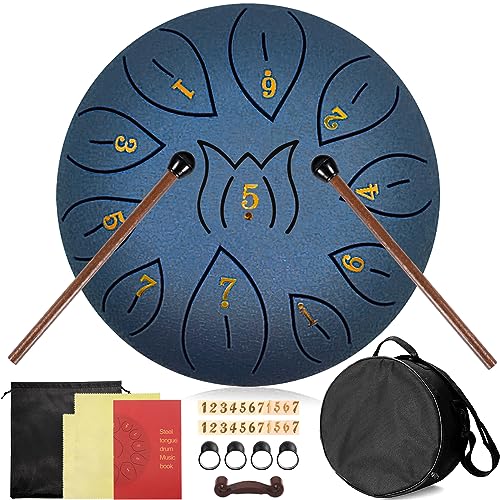 Tambour de Langue Steel 6 Pouces 8 Tons, Handpan Relaxant