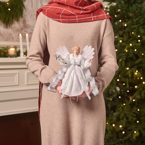 Valery Madelyn 27cm Gefiederter Engel Christbaumschmuck Lichterkette Batteriebetrieben Farbig LED Beleuchtet Christbaumschmuck Lichterkette… – Ansicht 6