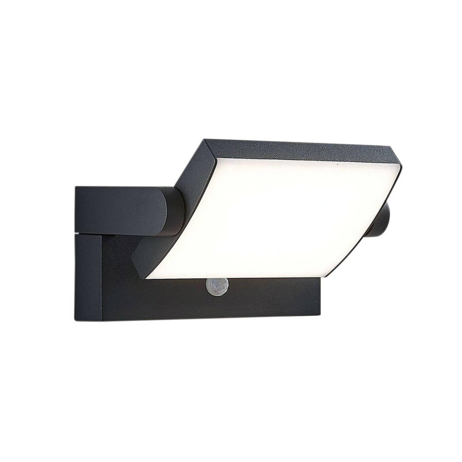 Lampenwelt Black Lindby Outdoor Wall Light Sherin With Motion Detector (Modern) In Made Of Aluminium (1 Light Source,) From Wall Lamp For Exterior/Interior Walls, House Terrace Und Balcony