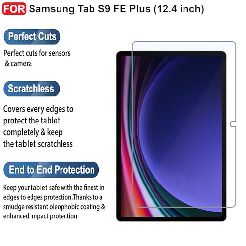 Image of CEDO Samsung Tab S9 Fe Plus (12.4 inch) Tempered Glass | Screen Protector Clear Tempered Glass for Samsung Tab S9 Fe Plus (12.4 inch)