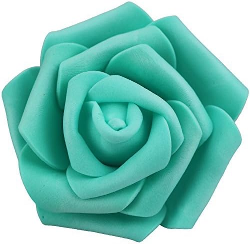 3 x 1.6 x 3 inches 100pcs DIY Real Touch 3D Artificial Foam Rose Head Without Stem for Wedding Party Home Decoration (Tiffany) - Image 9
