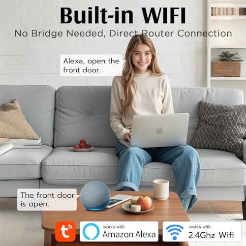 Dhiedas Fechadura de porta WiFi inteligente com câmera, fechadura de porta de entrada sem chave com