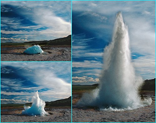 Edition Colibri Carte postale lenticulaire Geyser en Islande - Carte animée - Motif nature - Format A6
