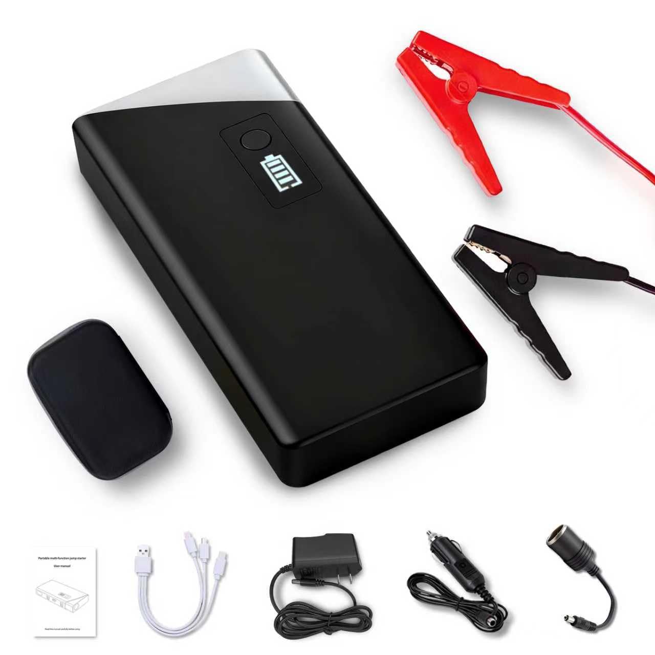 Portable Jump Starter 1000A Peak 12V Car Battery Booster Pack with 19V Output and Cigarette Lighter Adapter Power