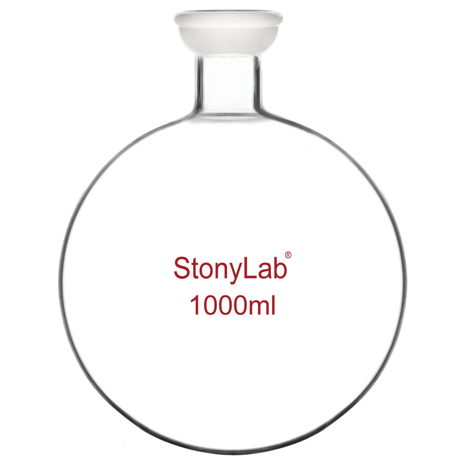 stonylab Matraz Receptor de Fondo Redondo de Junta Esférica, Matraz Receptor de Evaporador Rotativo de Vidrio de Borosilicato con Junta Rectificada 35/20, 1000 ml (1 L)