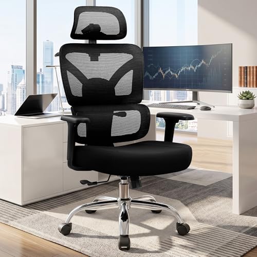Image of Ergonomic Office Desk Chair, Mesh Office Chairs Comfy for Prolonged Sitting