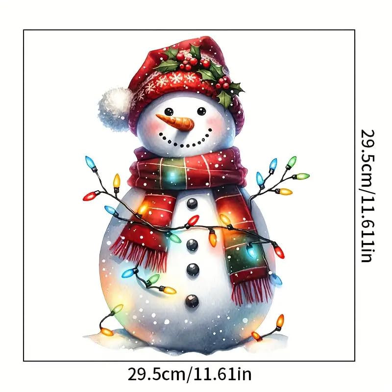 Merry Christmas Snowman Lights Toilet Cover Sticker Decals, Tortoise Seaseed Fish Ocean Waterproof Toilet Lid Tank Seat Decals Cistern Self-Adhesive Bathroom Wall Sticker
