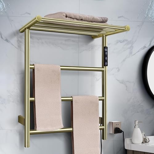 Amazon.com: DUDYP Gold Heated Towel Warmer Radiator Bathroom ...