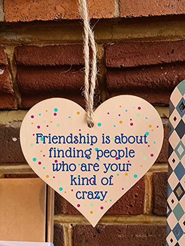 Sentimental Friendship Gift Plaque, Wooden Heart Hanging Sign with Uplifting Message, Best Friend, Colleague or BFF Present - Image 4