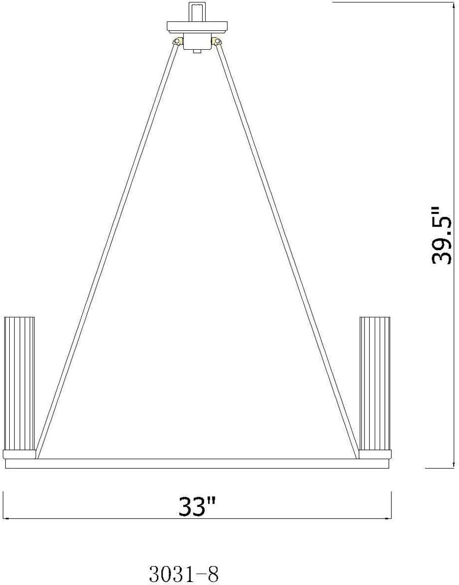 Z-Lite 3031-8BRZ Beau Chandelier, 8-Light 480 Total Watts, Bronze