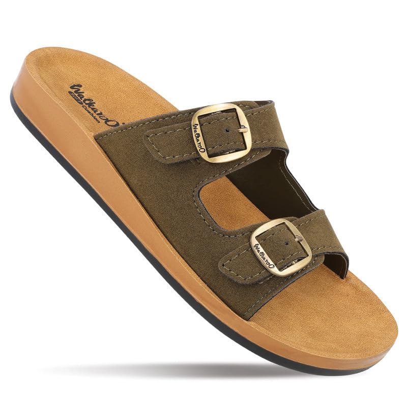 Image of WALKAROO Women's Daily Wear Sandals - WE2362 Chocolate | WE2362