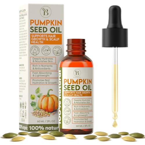 Pumpkin Seed Oil Prensado En Frío (60 Ml) – Cabello, Cuero Cabelludo Seco, Hidratación Piel & Uñas, Gotas De Extracto Aceite Semillas Calabaza, Suavizado Puntas Abiertas
