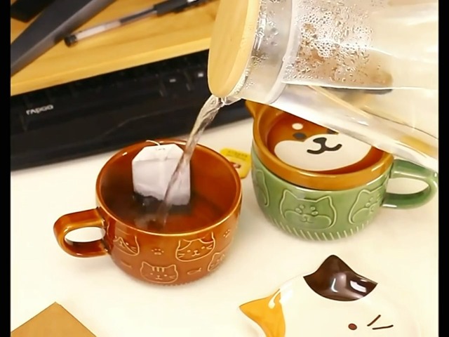 Nielidche Tazza Da Caffè Con Piattino E Cucchiaio A Forma Di Gatto, Rosa, 200 Ml – Regalo Per Amanti Dei Gatti - 2