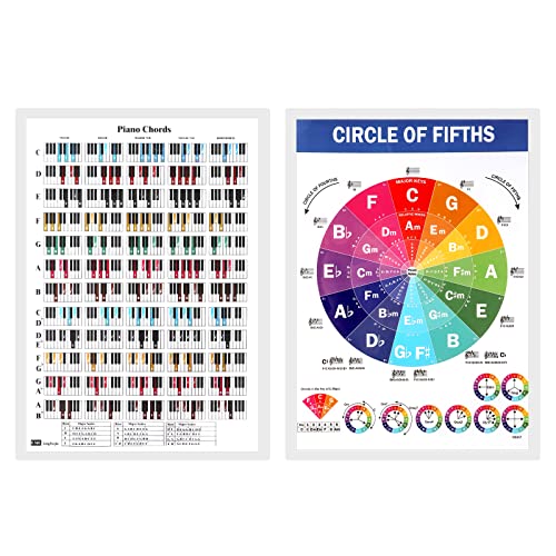 piano chords chart - SAVITA Piano Chords for Beginners, 8 x 11 Inch Laminated Piano Chords Chart Book Piano Chords Cheat Sheet Piano Chord Chart Poster for Learning to Play Piano and Write Music