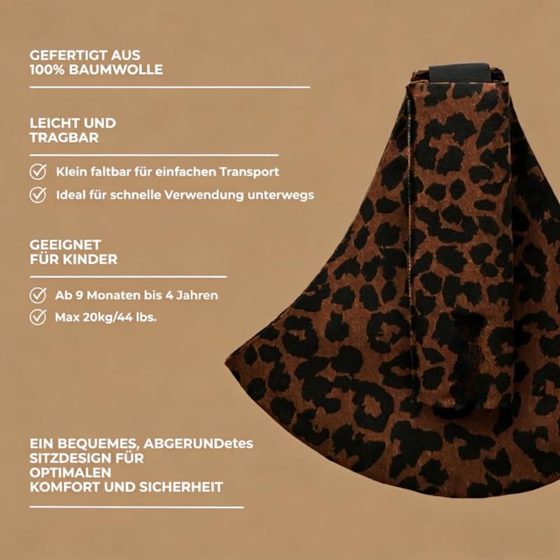 Wildride Carrier Kleinkind Toddler Carrier Leopard Print Brown