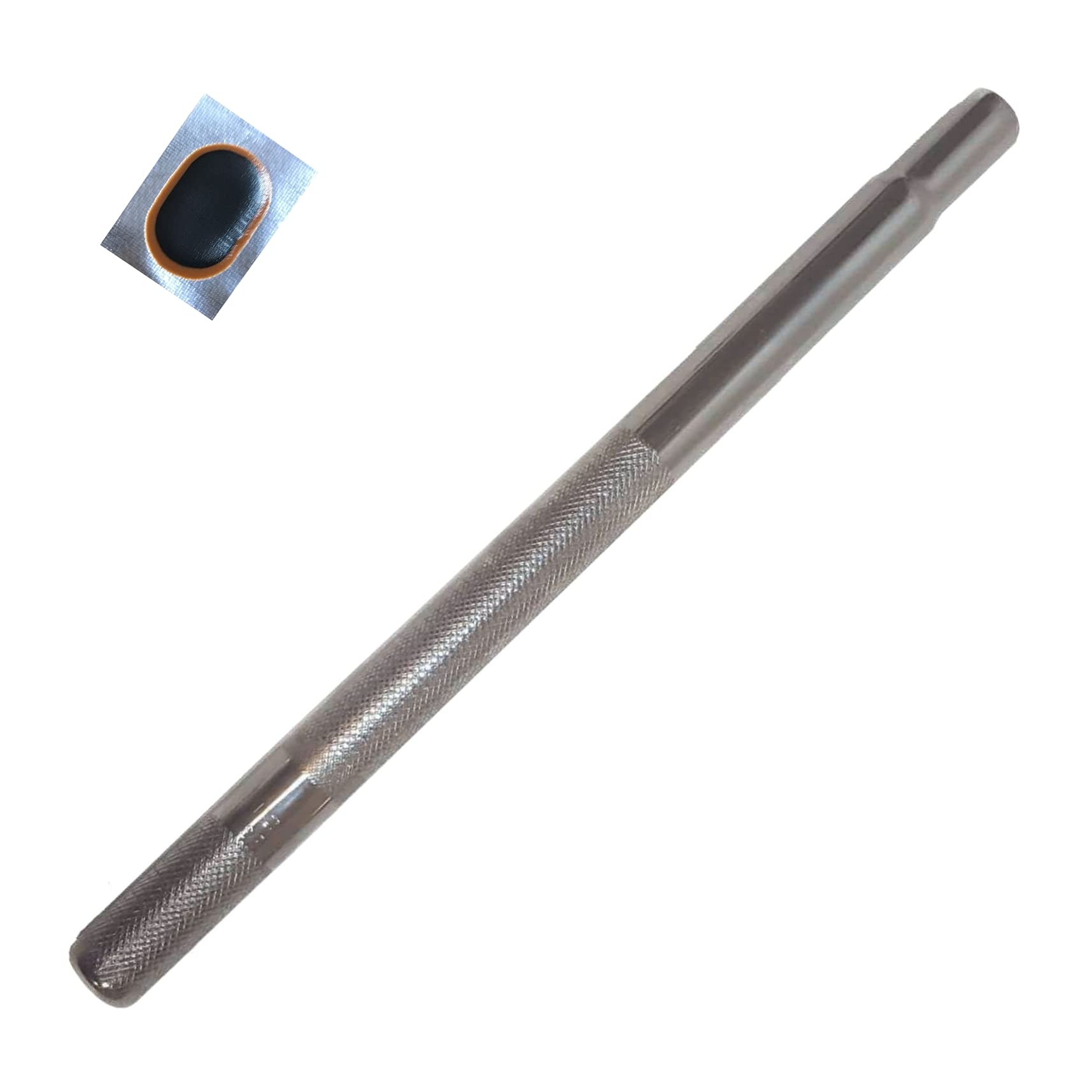 Fahrrad Kerzensattelstütze Sattelstütze Stahl geriffelt Ø 24,0 mm / 250 mm inkl. Schlauchflicken Sport & Freizeit