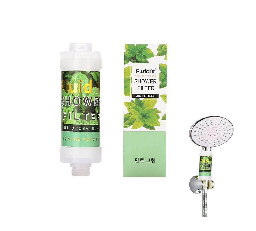 S SYMEFERVitamin Shower Filter Aroma Fresh Showerhead Aromatherapy Hard Water Softener Chlorine & Fluoride Shower Filter Easy Installation for Universal Output Showerhead (Mint)