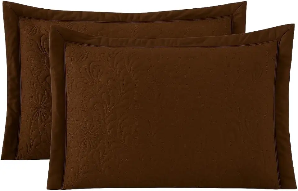 Kit com 2 Fronhas Matelasse com Zíper 70x50cm Porta Travesseiro (Marrom)