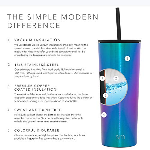 Simple Modern Classic thermobeker met stro en klapdeksel koffiebeker to go, koffiebeker, theekop, drinkfles roestvrij… - Image 7