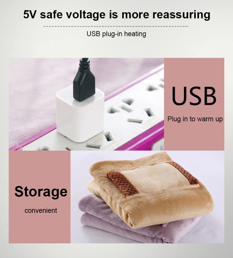 Couverture chauffante électrique BAISE violette lavable par USB